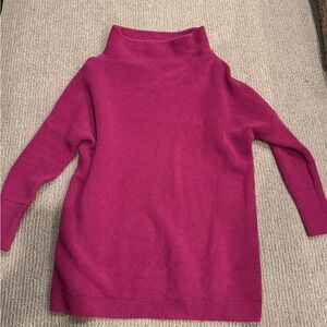 Free People Ottoman Fuchsia Turtleneck Sweater